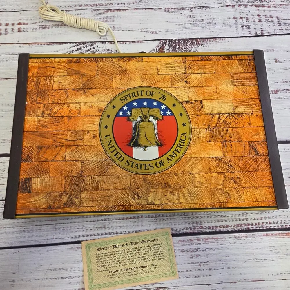 Party Hostess Warm-O Tray Electric Food Warming Tray w Box USA Liberty Bell